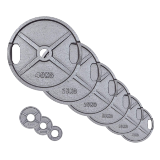Hantelscheibe 50mm mit 2 Grifflöchern Guss 1,25 bis 40 Kg - Sport Enzinger