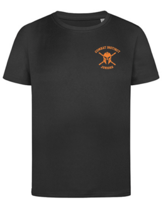S8170 Shirt Schwarz mit Flexdruck Brust + Rücken Combat Instinct Juniors S (122/128)