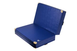 Weichbodenmatte klappbar dunkelblau mit Lederecken - 300 x 200 x 30 cm