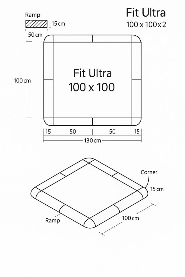 “FitUltra TURF”-100x100x2cm grün – Bodenschutzmatte inkl. 4 Verbinder - Image 18