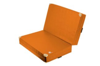 Weichbodenmatte klappbar orange mit Lederecken - 100 x 200 x 40 cm
