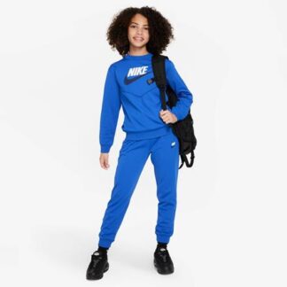 Nike NSW Poly Crew Kinder Trainingsanzug  blau/weiß | Omidis.de
