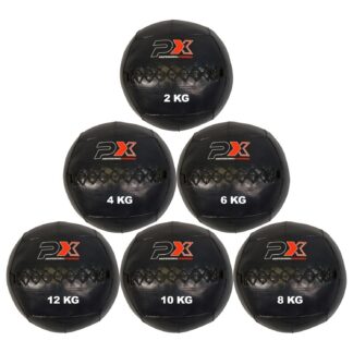 PX Wall Ball, Medizinball, PVC schwarz 8kg
