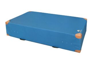 Weichbodenmatte hellblau mit Lederecken - 150 x 200 x 30 cm