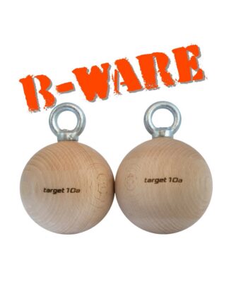 Spheres with Steelring - Wood Balls for Climbing Training - B-Stock