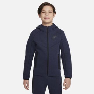 Nike NSW Tech Fleece Full-Zip Kinder Hoodie  dunkelblau/schwarz | Omidis.de