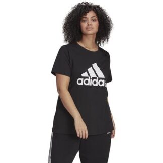 adidas Essentials Logo Damen T-Shirt - Große Größen  schwarz/weiß | Omidis.de