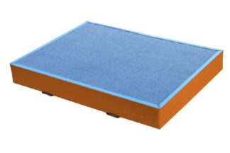 Niedersprungmatte blau-orange - 100 x 200 x 8 cm