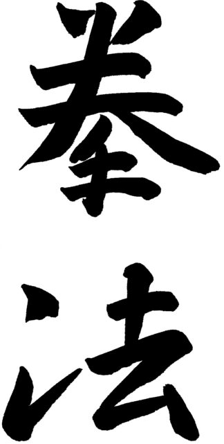 Bestickung jap. Zeichen - Brust links, rot