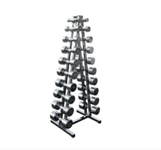 Chrom-Hantelsatz 1 bis 10 kg mit Chrom-Hantelpyramide - Sport Enzinger