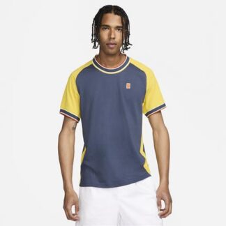 Nike Court Heritage Herren T-Shirt  dunkelblau/gelb | Omidis.de