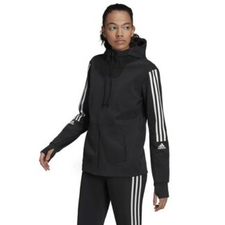 adidas AEROREADY Made for Damen Kapuzenjacke schwarz/weiß | Omidis.de