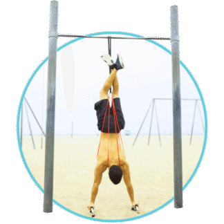 Handstand and Handstand Pushup with Resistance Bands