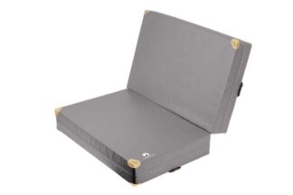 Weichbodenmatte klappbar grau mit Lederecken - 150 x 200 x 25 cm