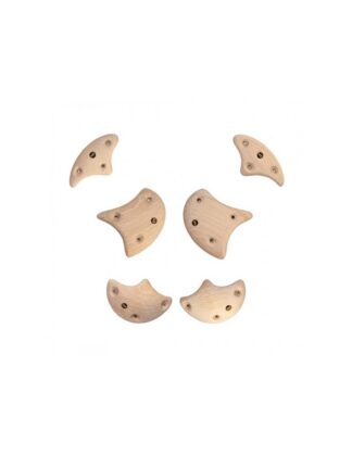 Wooden Small Axe Crimps - 6 Wooden Symmetric Climbing Holds - Bars, Crimps