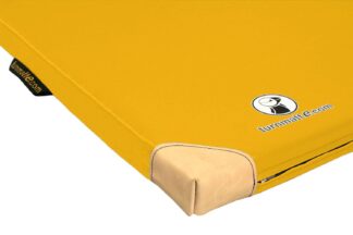 Leichtturnmatte Soft gelb mit Lederecken - 200 x 100 x 8 cm