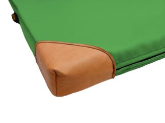 Ersatzbezug für Leichtturnmatte grün mit Lederecken - 200 x 100 x 6 cm