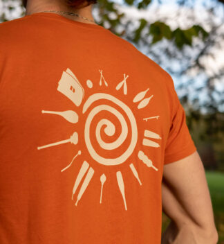 Organic Cotton T-Shirts in Orange, Grey, Sand - BMF BodyMindFit circular fitness tools