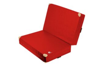 Weichbodenmatte klappbar rot mit Lederecken - 250 x 200 x 30 cm