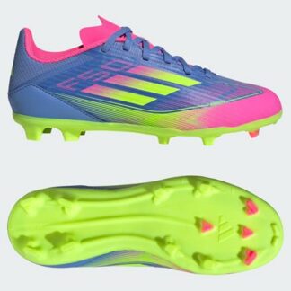 adidas F50 League FG/MG Kinder Fußballschuhe  blau/neongrün | Omidis.de