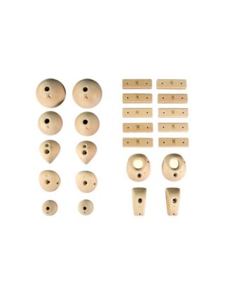 Symmetric Wood Holds - 24 Symmetric Wood Climbing Holds