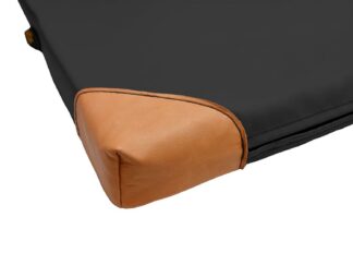 Ersatzbezug für Leichtturnmatte schwarz mit Lederecken - 200 x 100 x 6 cm