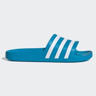 adidas Aqua adilette Unisex Badelatschen  blau/weiß | Omidis.de