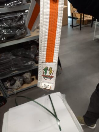 "Kampfsport Akademie" Gürtel Weiß KIDS Mittelstreifen Orange 280cm