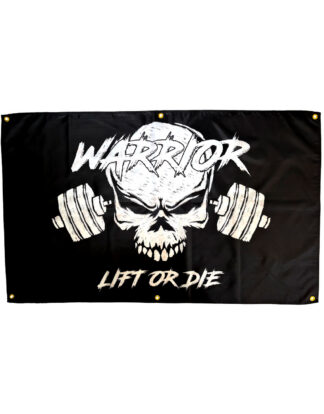 Drapeau Warrior Gear Lift or Die | Décoration Homegym - Chambre