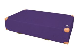 Weichbodenmatte lila mit Lederecken - 200 x 200 x 25 cm
