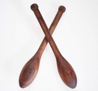 Teardrop Indian Clubs ±600g (1.2lbs) – walnut - BMF BodyMindFit circular fitness tools