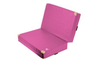 Weichbodenmatte klappbar pink mit Lederecken - 250 x 200 x 25 cm