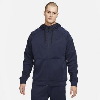 Nike Therma-FIT Full Zip Herren Hoodie  dunkelblau/schwarz | Omidis.de