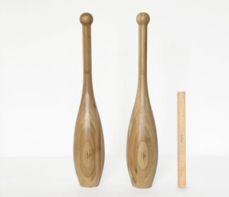 Long Victorian style Indian Clubs – 1.2kg (2.6lb) bamboo - BMF BodyMindFit circular fitness tools