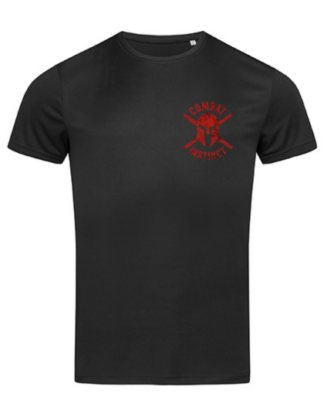 S8000 Shirt Schwarz mit Siebdruck Brust + Rücken Combat Instinct 5XL
