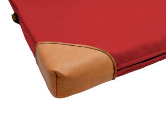 Ersatzbezug für Leichtturnmatte rot mit Lederecken - 200 x 100 x 6 cm
