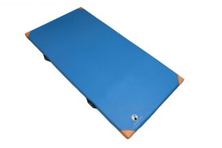 Leichtturnmatte hellblau mit Lederecken - 150 x 100 x 8 cm