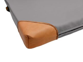 Ersatzbezug für Leichtturnmatte grau mit Lederecken - 200 x 100 x 4 cm