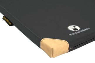 Leichtturnmatte Soft schwarz mit Lederecken - 150 x 100 x 8 cm