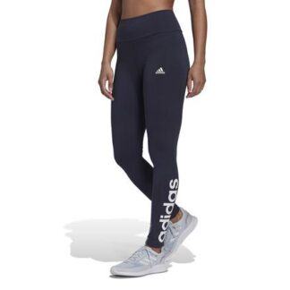 adidas Essentials High-Waisted Logo Damen Leggings  dunkelblau/weiß | Omidis.de