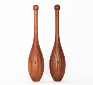 Spalding ES3 Indian Clubs – 1.3kg (3lb) large sapele clubs - BMF BodyMindFit circular fitness tools