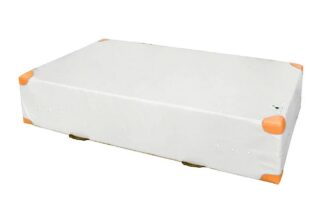 Weichbodenmatte weiß mit Lederecken - 200 x 200 x 40 cm