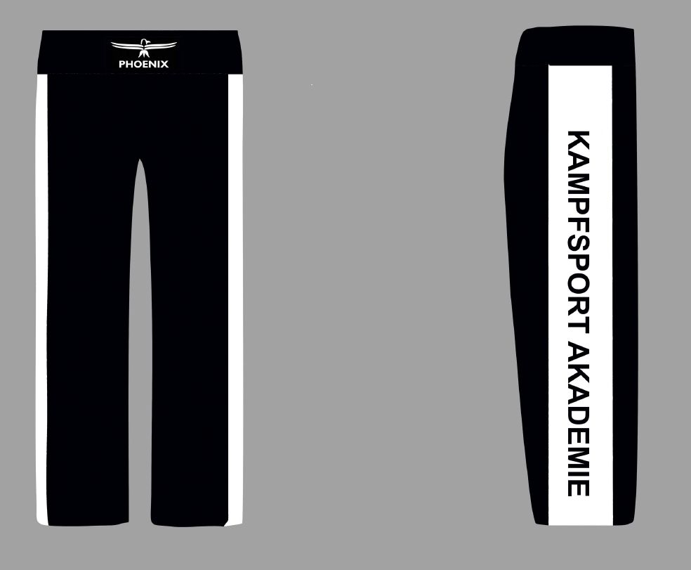 Kickboxhosen s/w "Kampfsport Akademie" 180, Preis auf Anfrage!