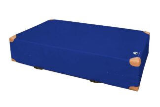 Weichbodenmatte dunkelblau mit Lederecken - 150 x 200 x 40 cm