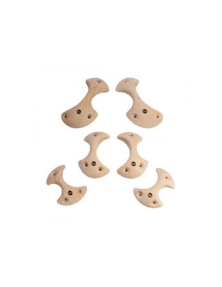 Wooden Small Axe Pinches - 6 Wooden Symmetric Climbing Holds - Pinches