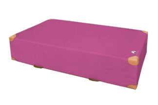Weichbodenmatte pink mit Lederecken - 100 x 200 x 25 cm