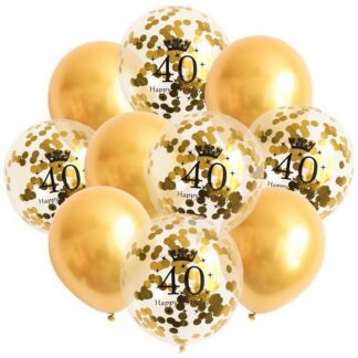 40. Geburtstag Set Luftballons Gold Konfetti Metallic Happy-Birthday Ballon Deko
| ROB’S BALLOONS