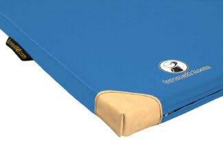Leichtturnmatte Soft hellblau mit Lederecken - 150 x 100 x 6 cm