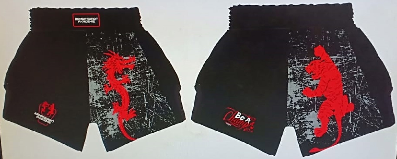 KA Thaibox Shorts Mesh L, schwarz-schwarz, Preis auf Anfrage!