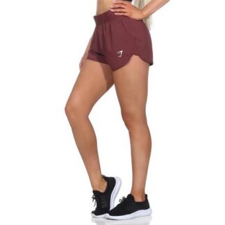 Gymshark Training Loose Fit Damen Shorts  braun/rot | Omidis.de